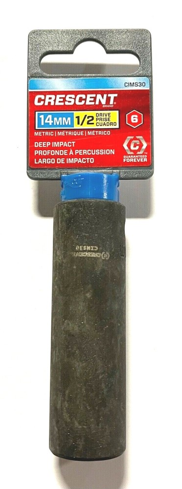Crescent 1/2" Drive 14mm Deep Impact Socket 6 Point Metric Socket CIMS30