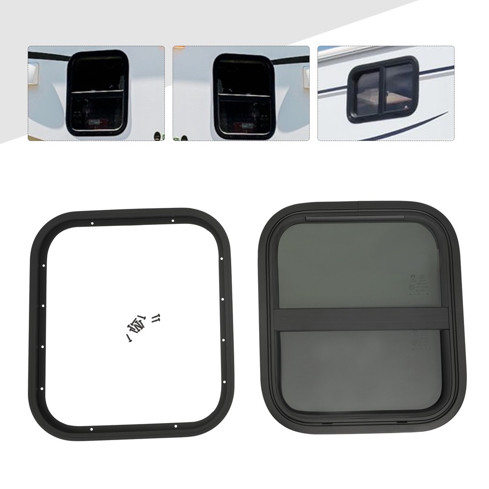 Vertical Sliding Windows RV Window Universal For Trailer Camper Black 14"x16"