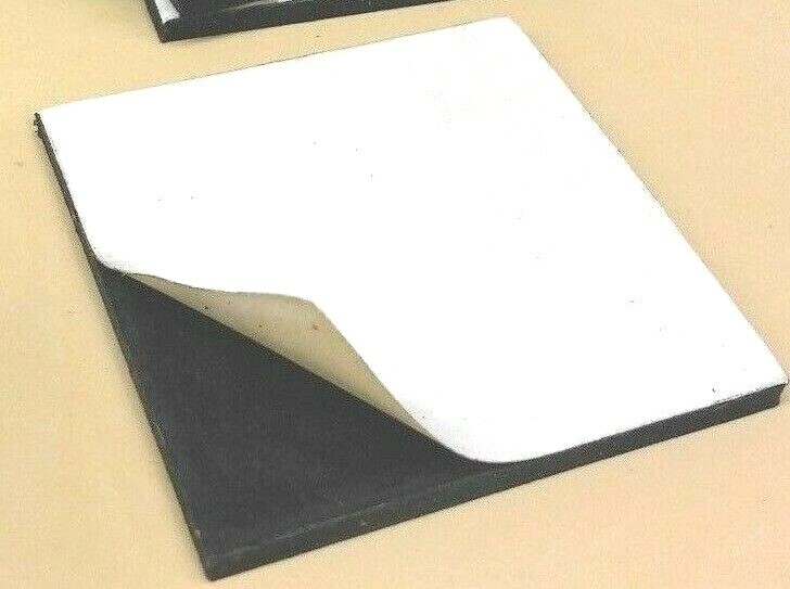 Buna-N Rubber Solid Sheet w/ Peel-Back Adhesive 1/8"Thick x 12" x 12" Sq Pad