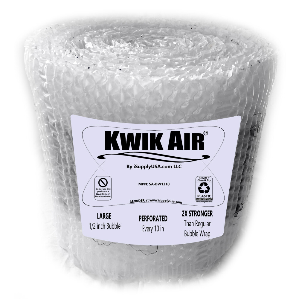 KwikAir® Bubble Cushion Wrap Roll 75' x 14" MEDIUM 5/16" Bubbles Perforated 10”