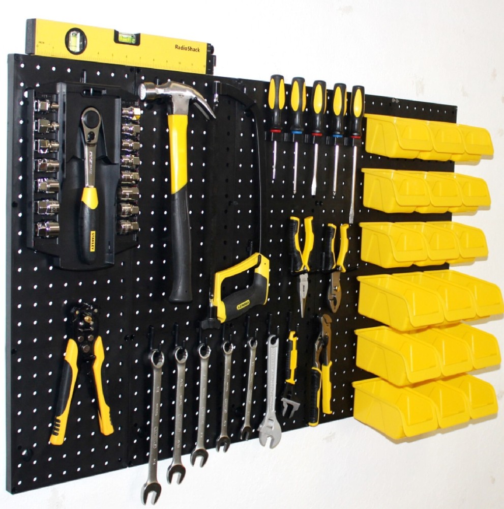 WallPeg Pegboard Wall Organizer Kit -48" Wide - 2 Pegboard Panels & 36 Peg Hooks