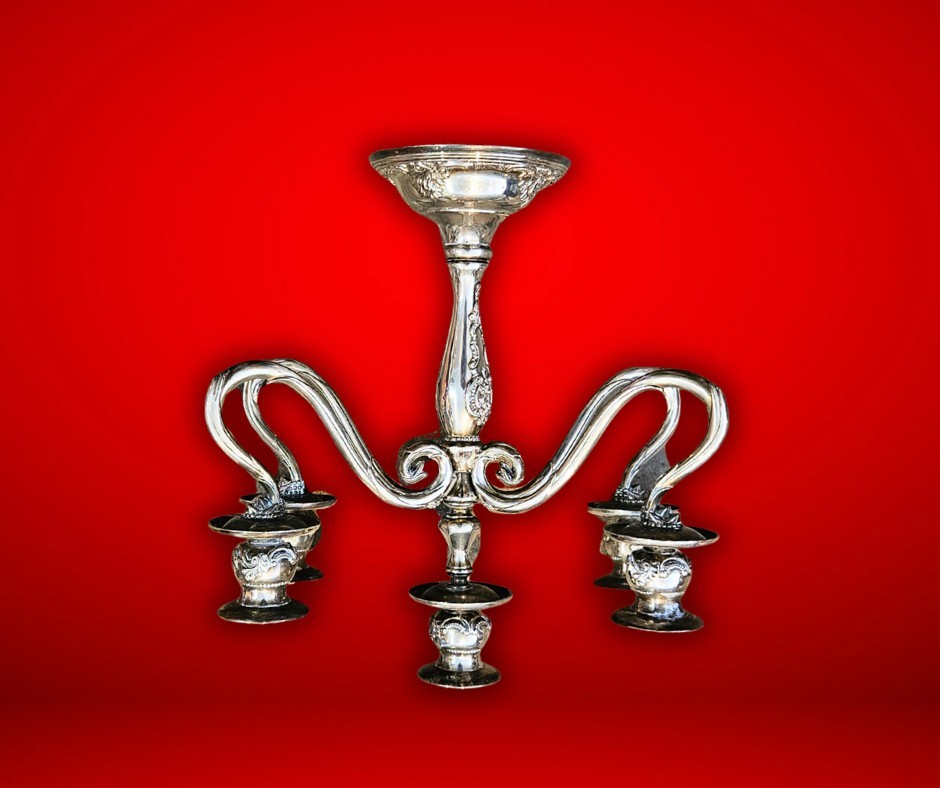 Silver Plated 5 Point Candleabra (#620)