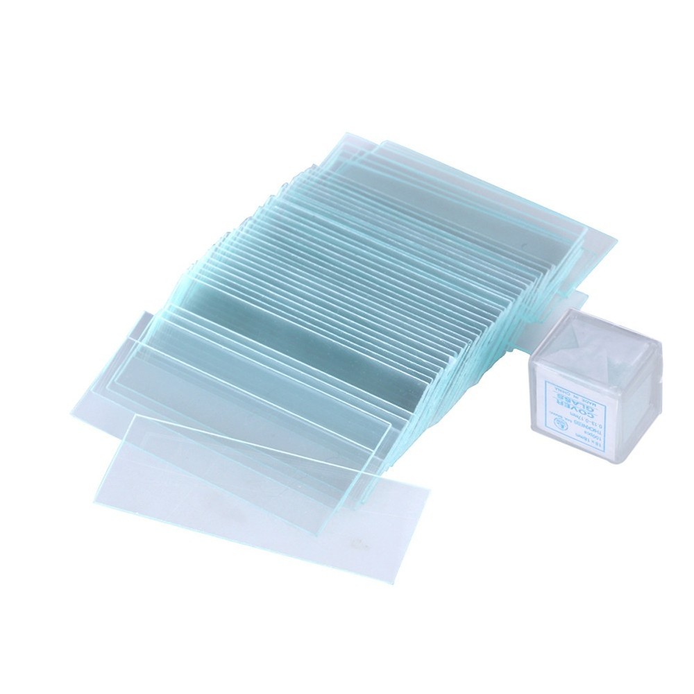 50PCS Blank Microscope Slides with 100 Square Cover Glass