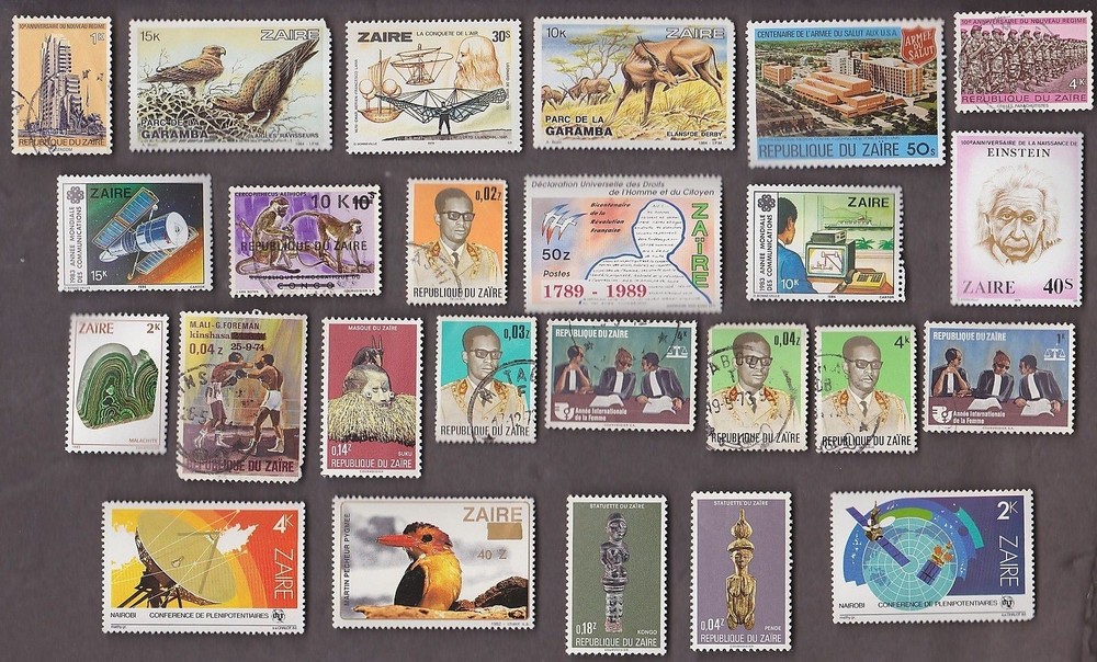 25 ZAIRE STAMPS