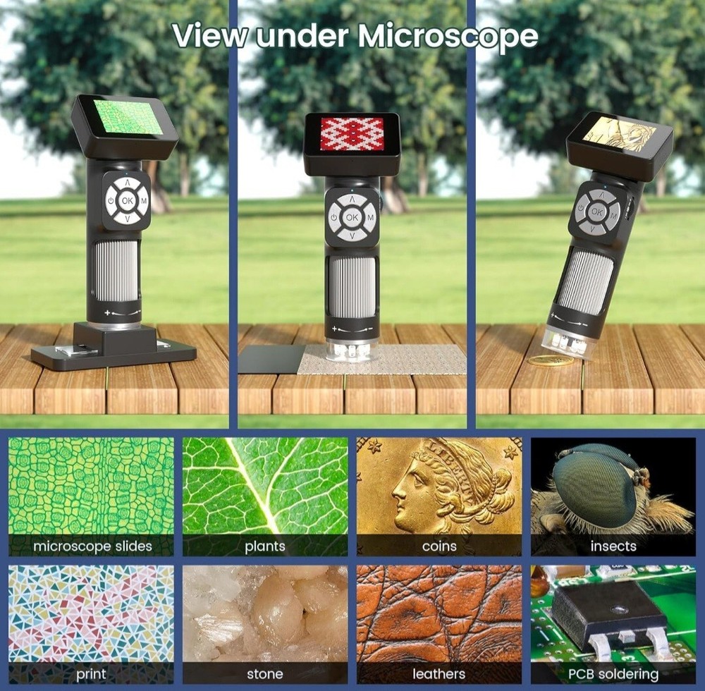 Linkmicro Portable Handheld Digital Microscope w/ 2 inch Screen, 32G SD Card