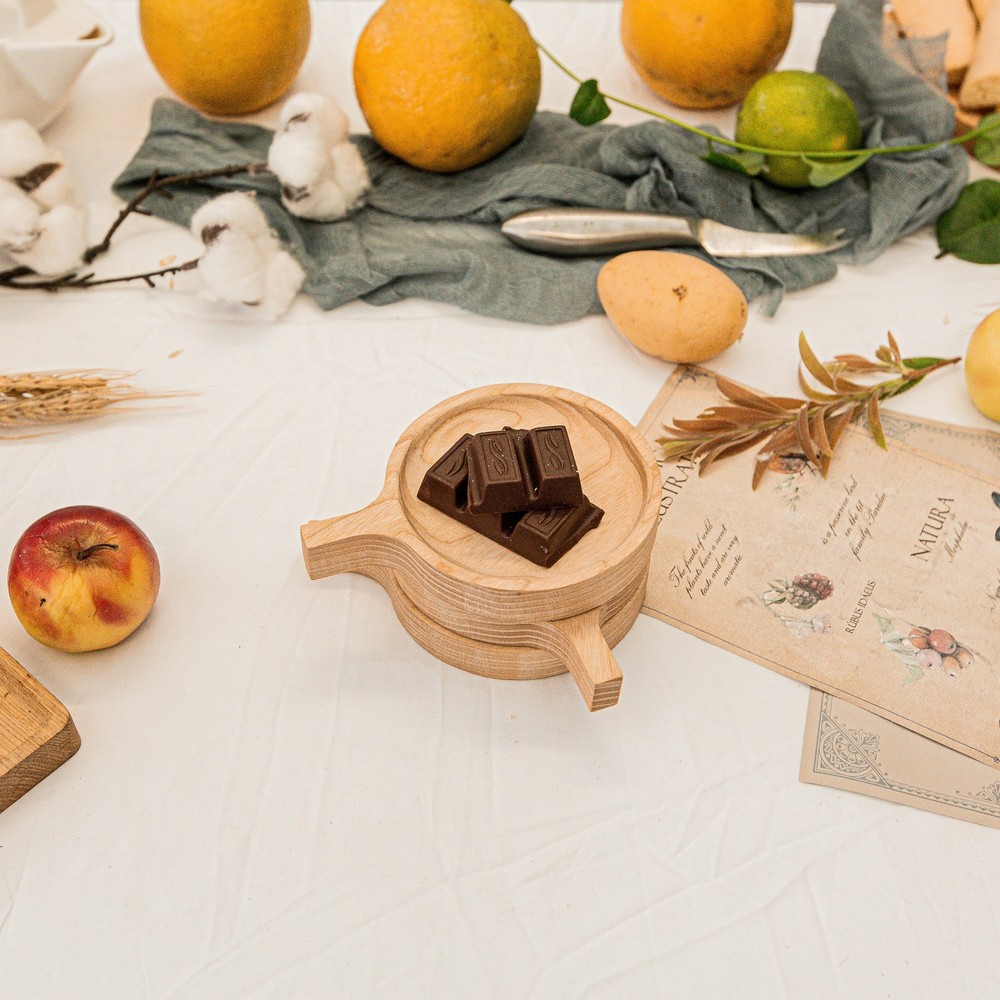 Handmade Wooden Round Plate/Coaster