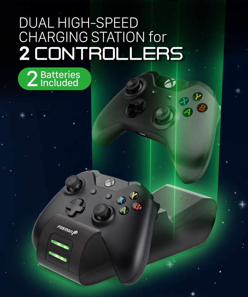 Dual Controller Quick Charge Dock Stand Station Battery Pack for Xbox One X S