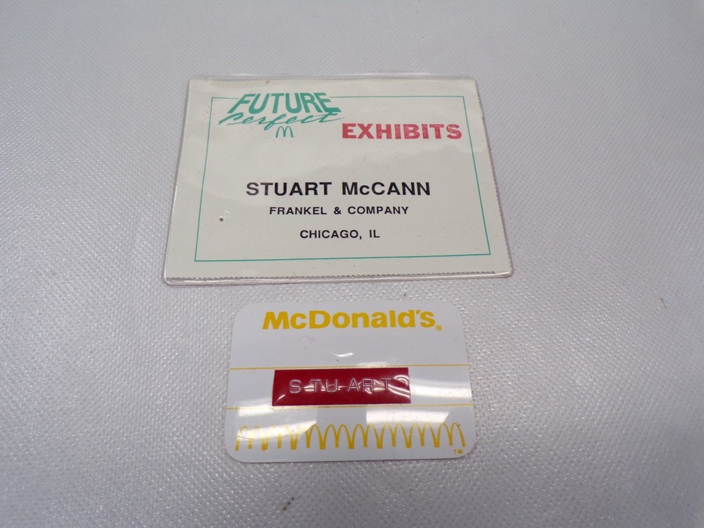2 Vintage McDonalds Name Tags - Badges