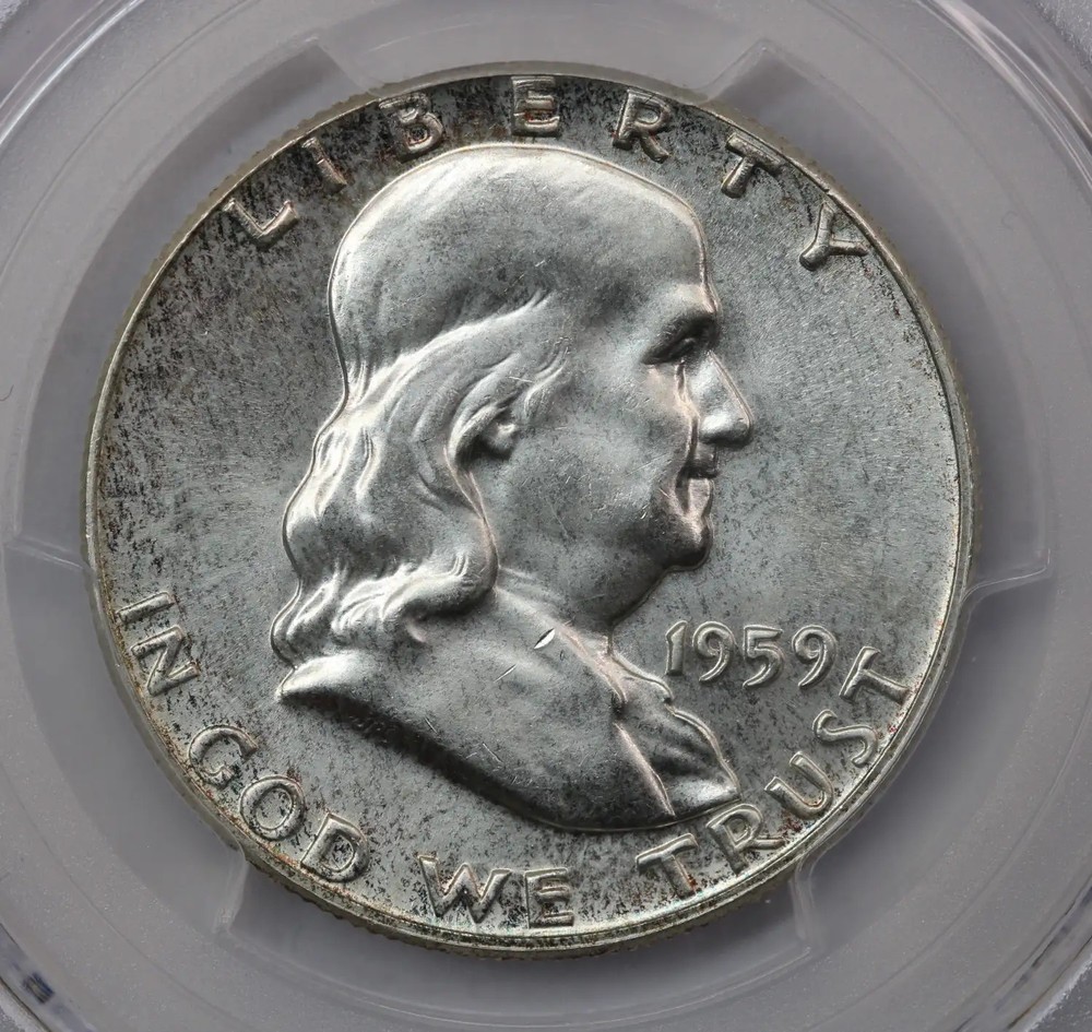 1959 Franklin Half Dollar PCGS MS65FBL