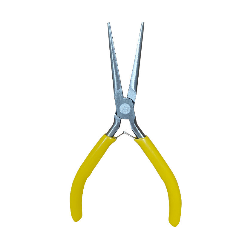 Plastic Coated Handle Long Needle Nose Pliers Electrical Repair Tool 5" Length