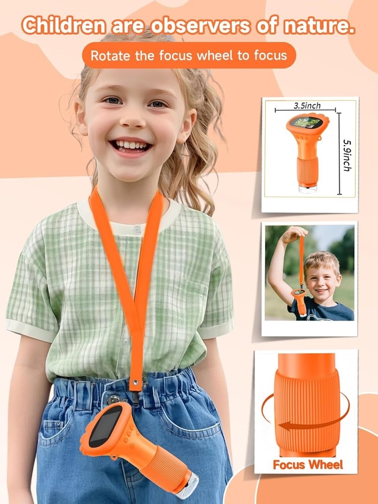 Kids 1000X Mini Microscope with 2" HD Screen - Spark Curiosity & Discovery