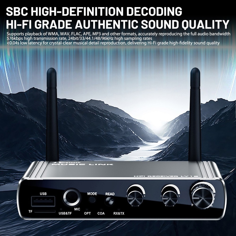 Bluetooth 5.4 Transmitter Receiver Long Range For TV Home Stereo Audio Adapter