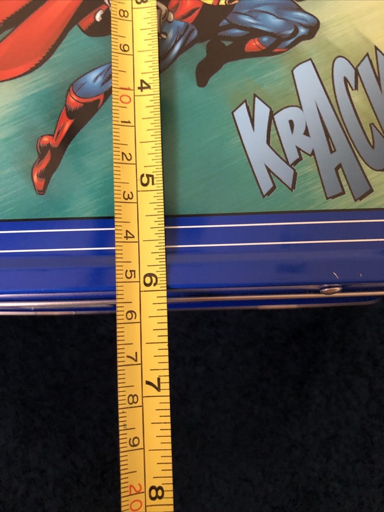 Superman Six Flags Small Tin Metal Lunch Box DC Comics