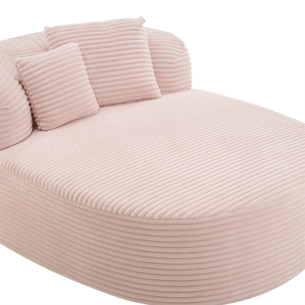 51.6" Sofa Bed Chaise Lounge Sofa Boneless Couch Compression Sofa Couch, Pink