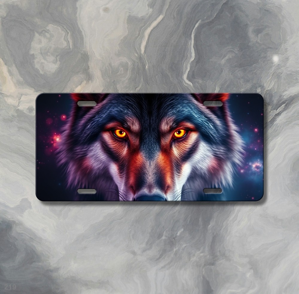 Unique Wolf License Plate Customizable Front Plate Birthday Gift
