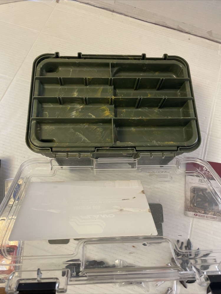 Plano Archery Camo Accessory Box w/ See Through Lid And Extras