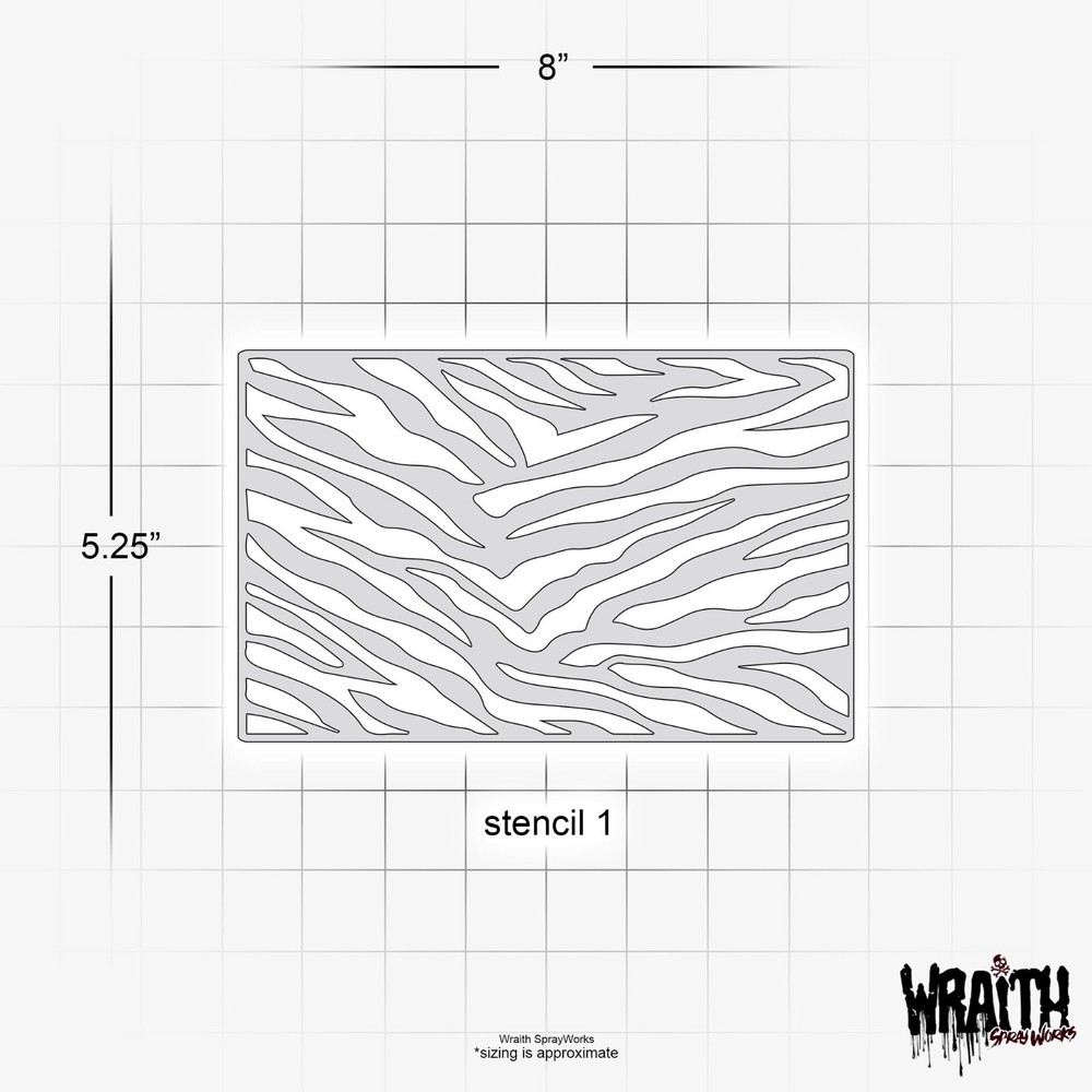 Zebra Leopard Pattern Set - Reusable Airbrush Stencil Template