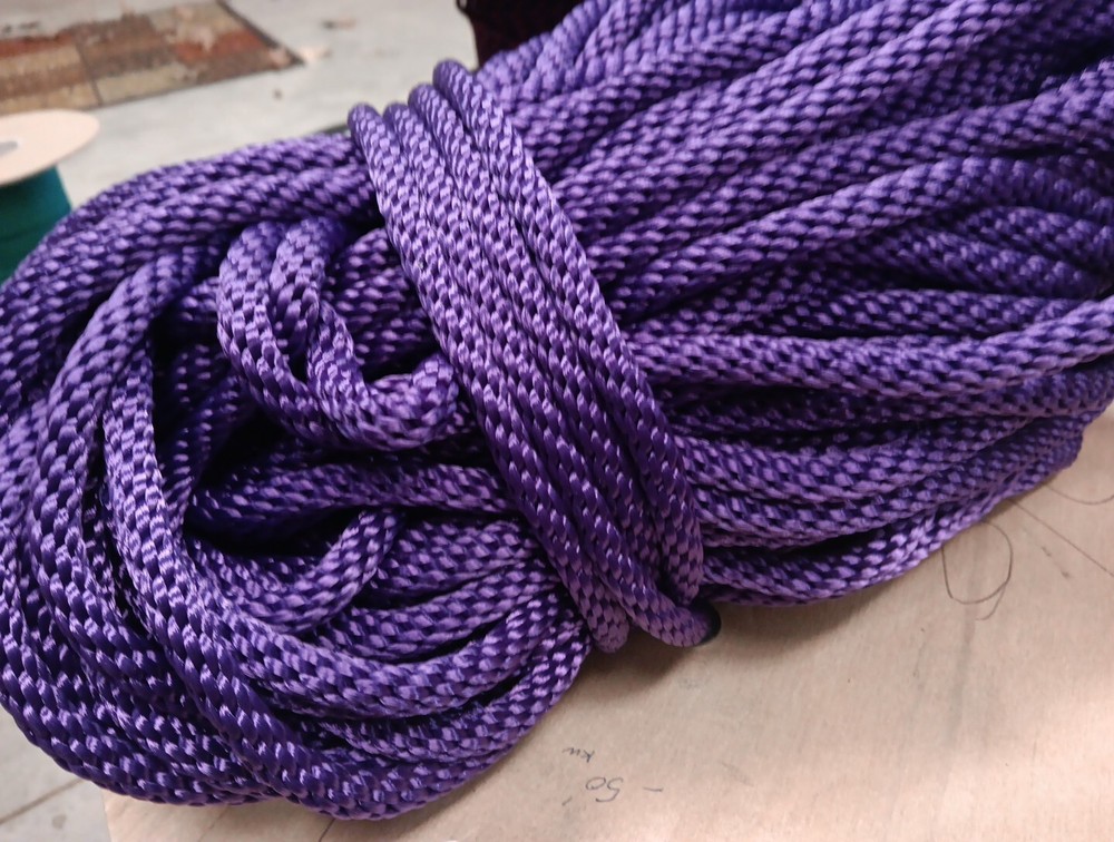 3/8” x 202ft. Solid Braid Polyester Rope. Made in USA. Purple