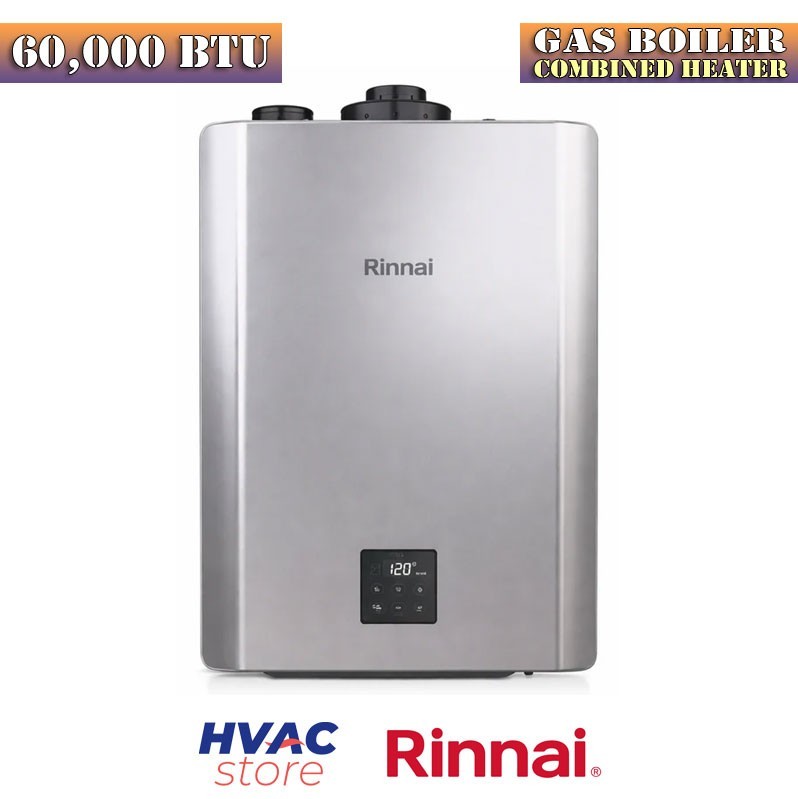 Rinnai 60,000 BTU Condensing Gas Boiler Combined Heater Wall Mount Ultra Low NOx