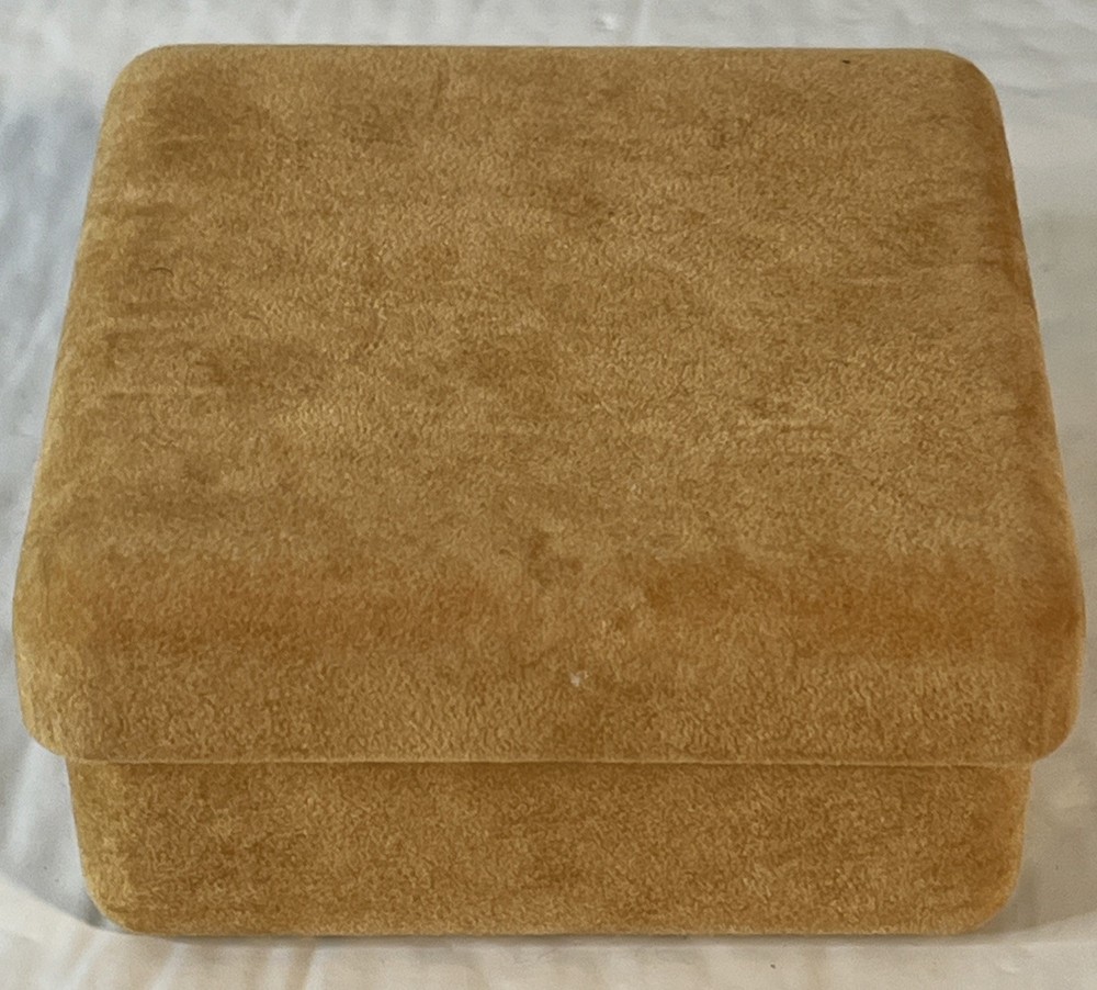 Kenneth Johnson Empty Tan Jewelry Gift Box With Pouch 4" x 4"