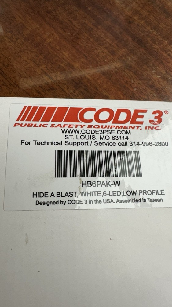 Code 3 PSE 6-LED Hide-A-Blast Lighthead - HB6PAK-W - Single - WHITE