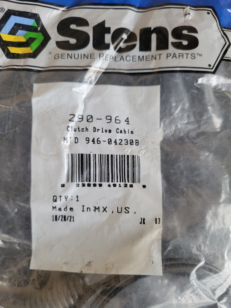 Mtd 290-964 Clutch Drive Cable/ Location Bin 002