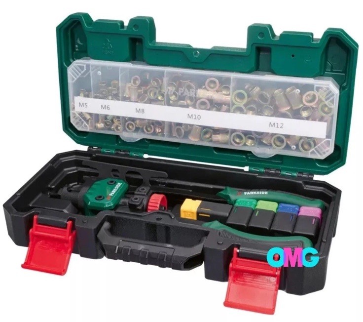 Parkside Rivet Nut Tool with Accessories