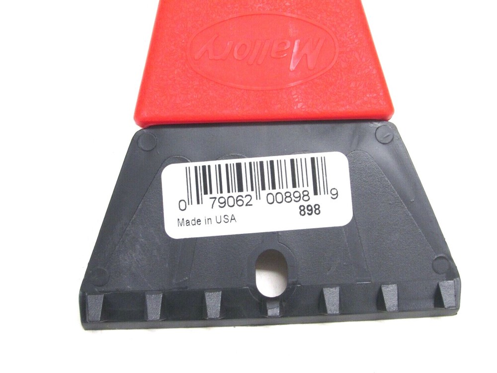 NOS! (1) MALLORY 10" RED PLASTIC ICE SCRAPER, #898