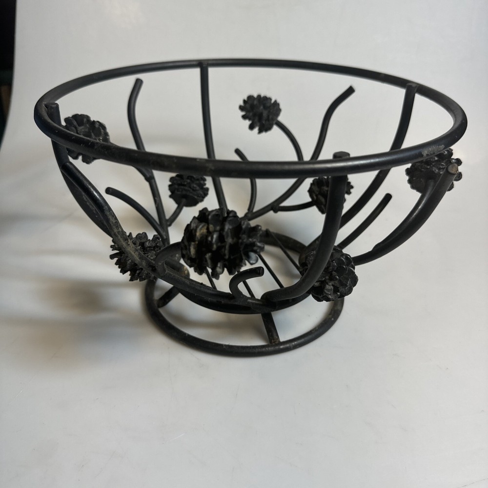 Wrought Iron Pinecone Bowl  10"