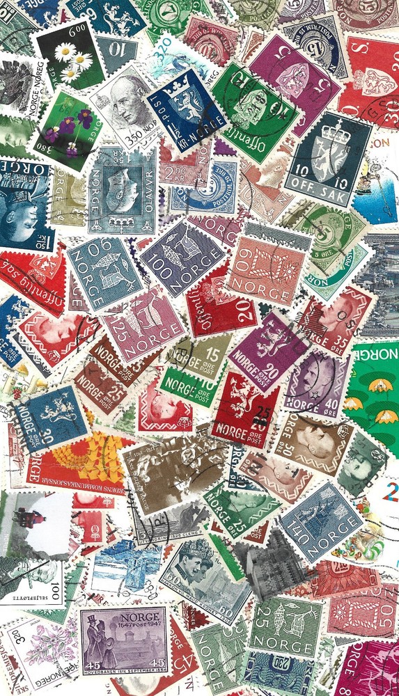 NORWAY - 140 different used off paper stamps