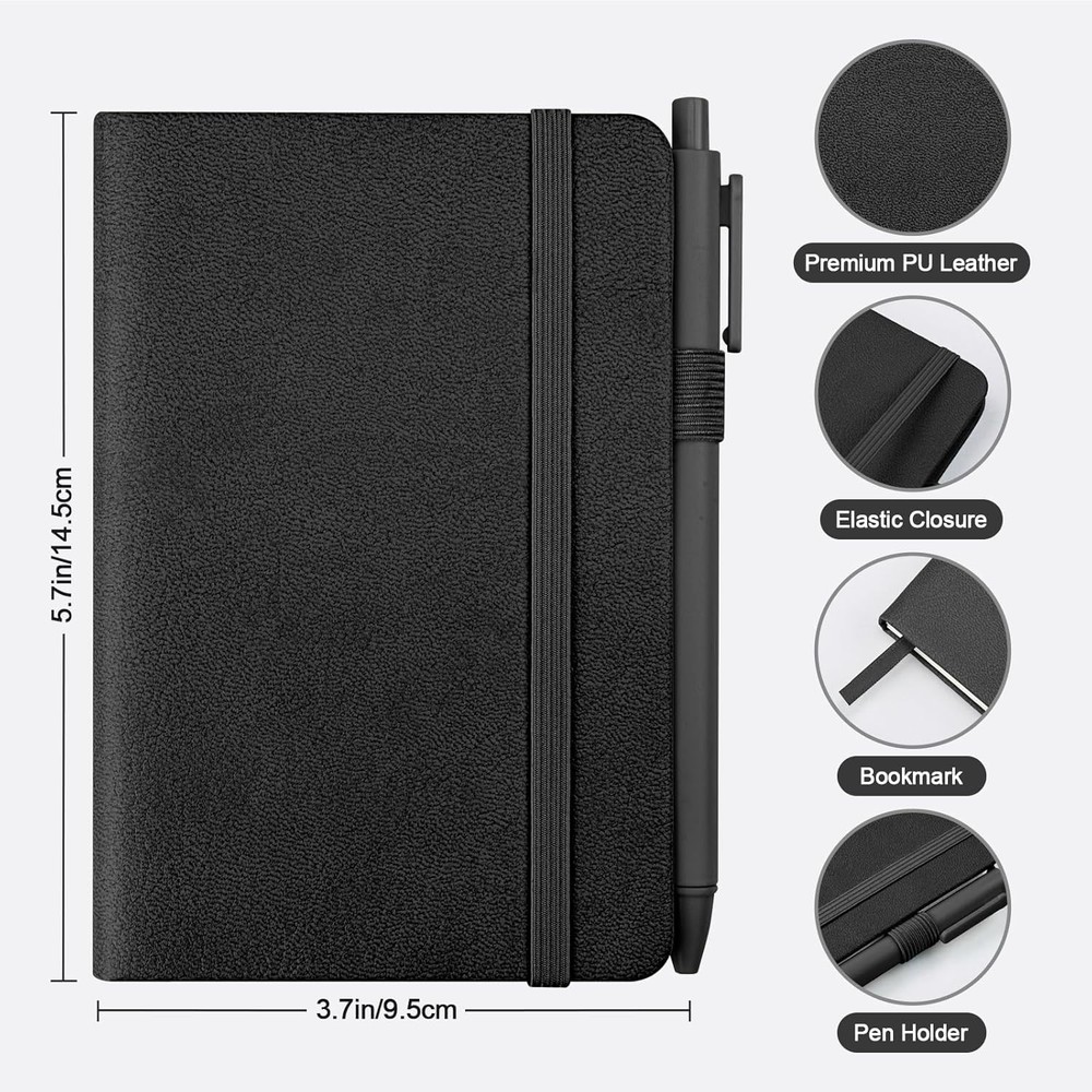 OMEYA Lined Pocket Notebook Journal: 3 Pack Small Notebooks for Note Taking, A6
