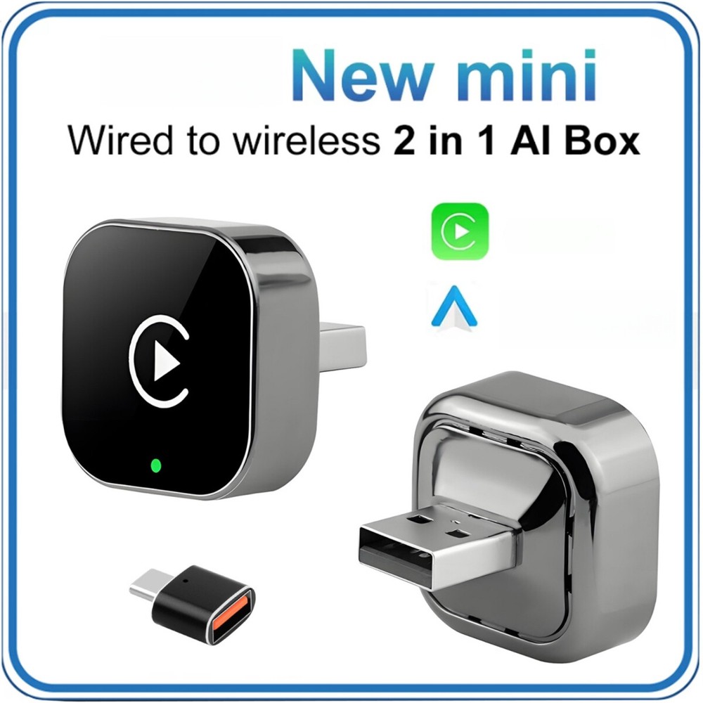 CarPlay Adapter Plug Play for iPhone Android Auto Convert Wired to Wireless