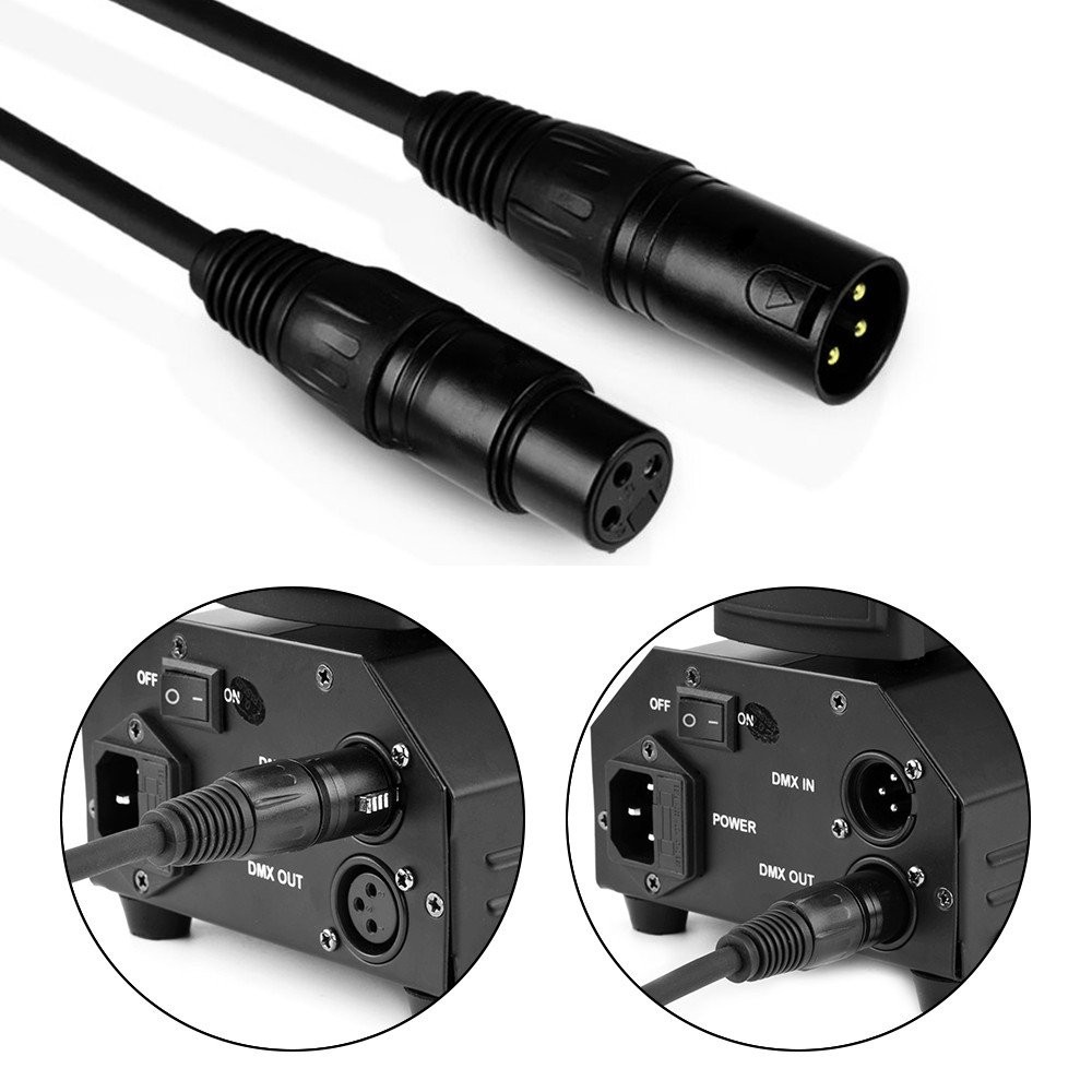 Professional 10ft DMX Cable Wire 4 Pack - Moving Head Lights