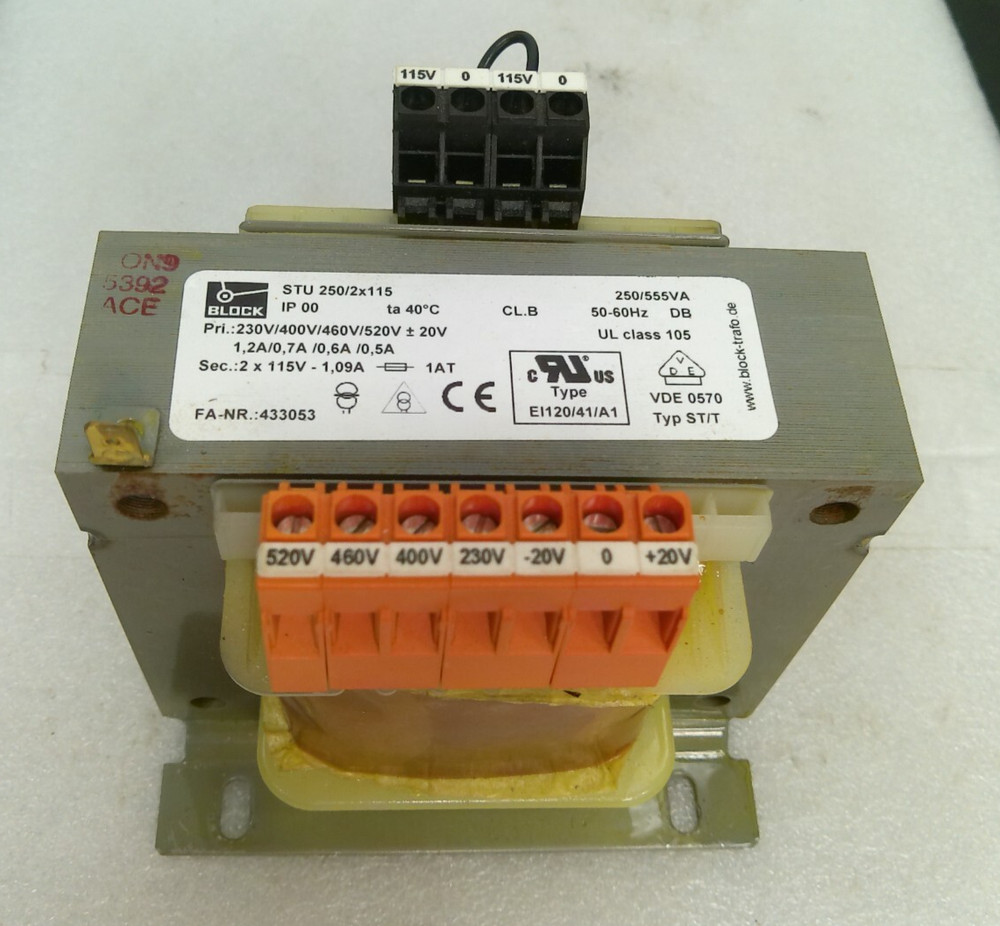 BLOCK STU 250/2x115 Transformer