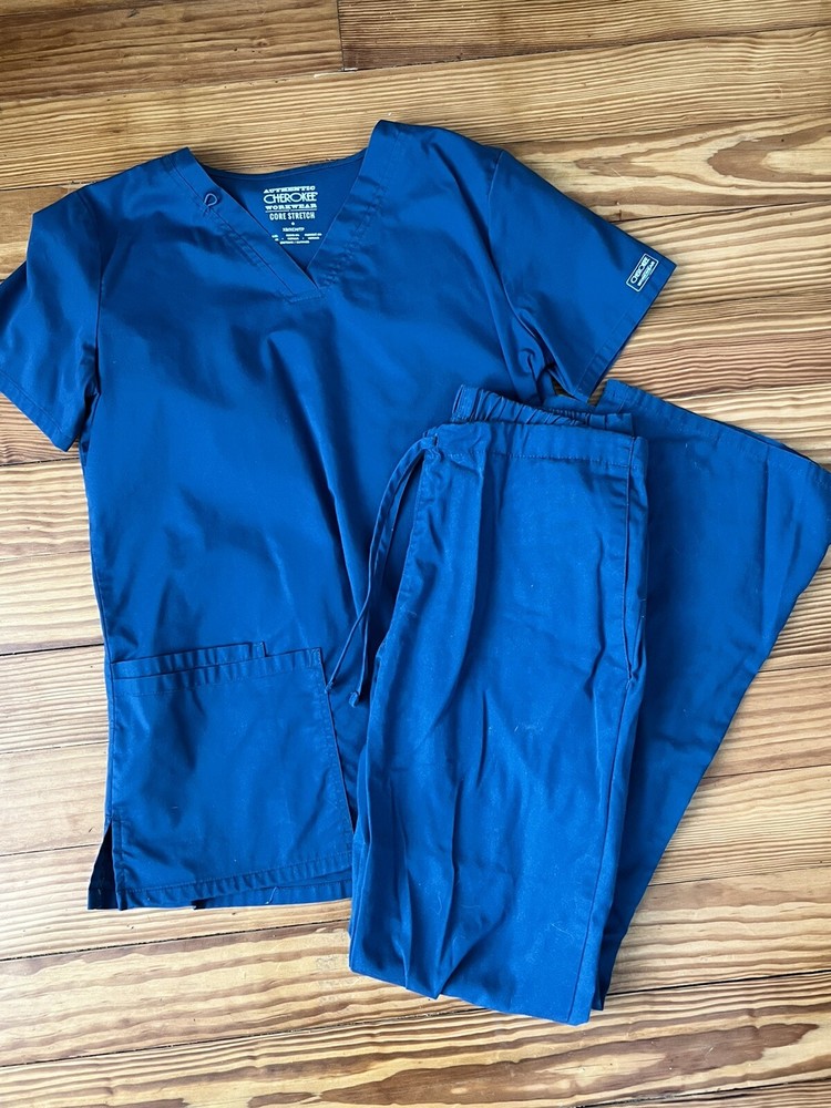 XS Caribbean Blue Cherokee Scrub Set