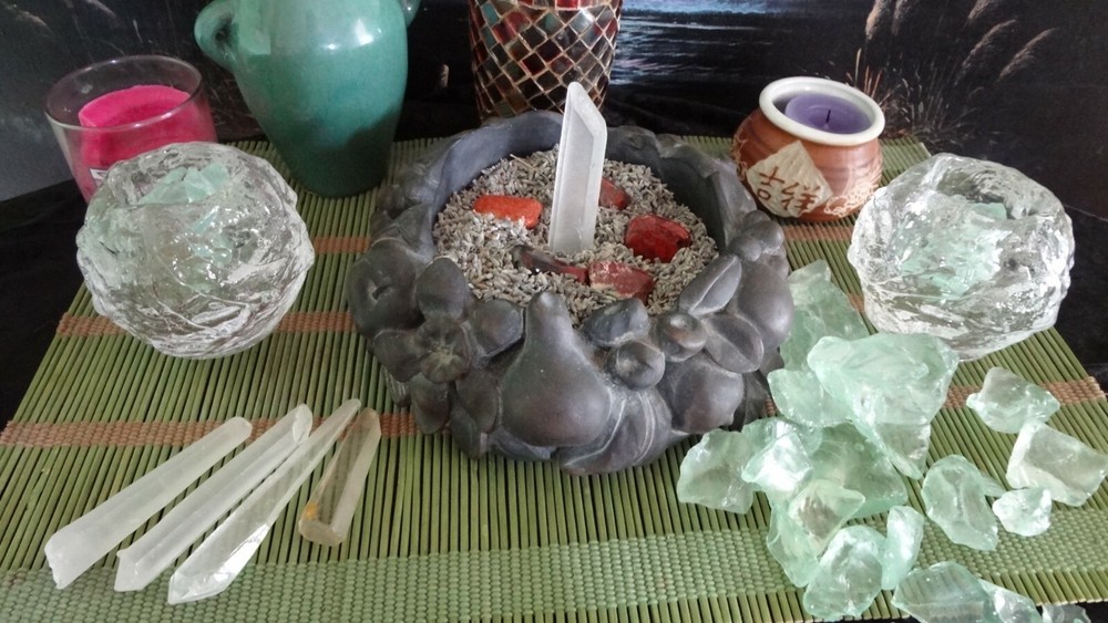 Relaxing Lavender Floral Crystal Bag