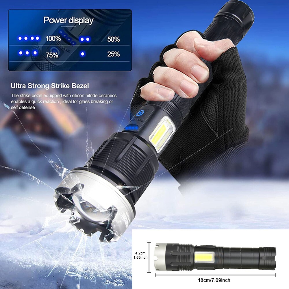 Rechargeable 2000LM Super Bright Flash Light Strong Handheld Tactical Flashlight