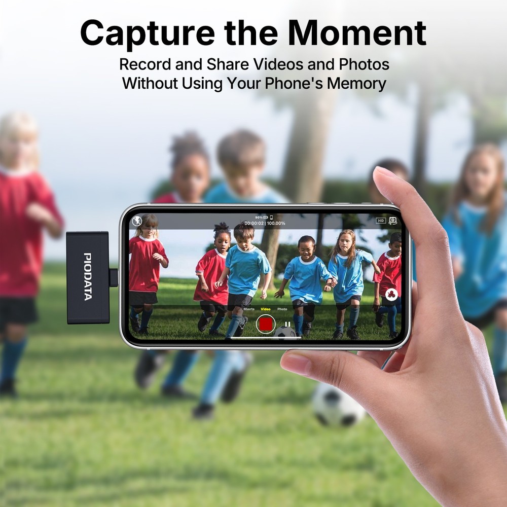 Micro SD Card Reader for USB C iPhone Android, Auto Photo Backup While Charging