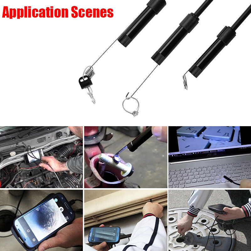 HD 8 LED Endoscope Borescope Inspection WiFi Camera Scope For iPhone Android PC