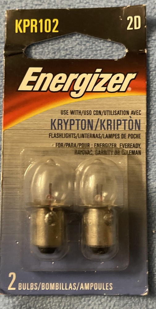 Energizer, KPR102, 2D, Krypton, Flashlight, Bulbs (LOT OF 3)