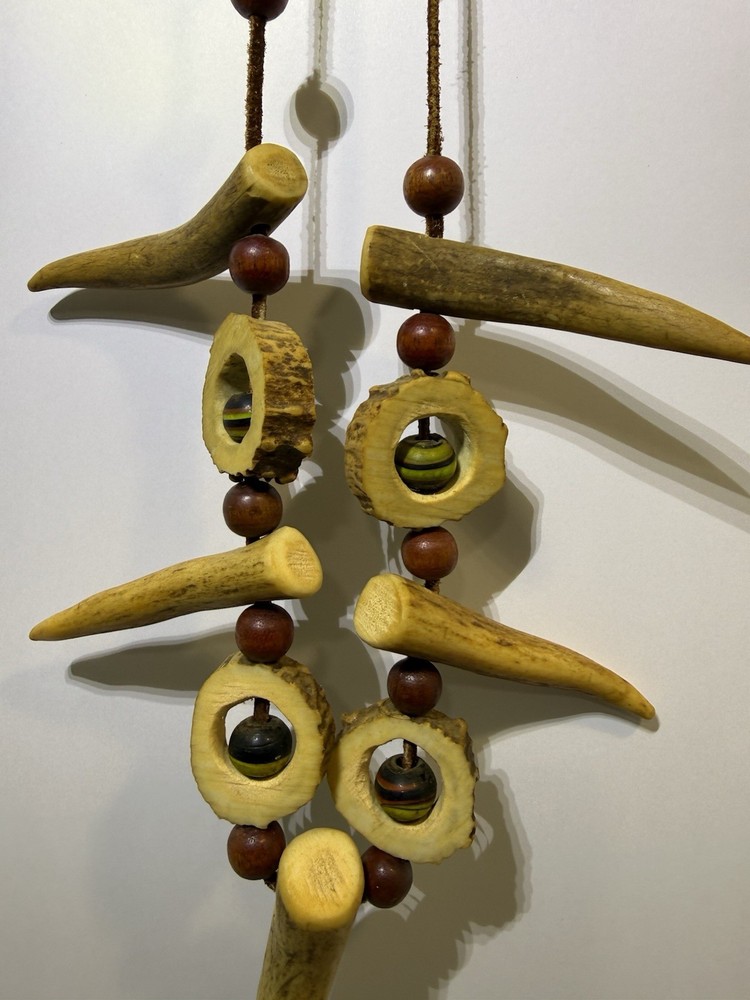 Handmade antler/ bead necklace