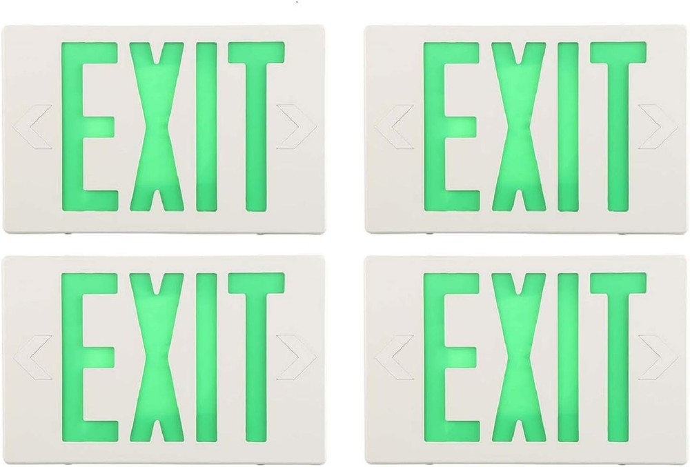 SPECTSUN 4 Packs LED Exit Sign, Emergency Exit Light Battery Backup AC 120/277V