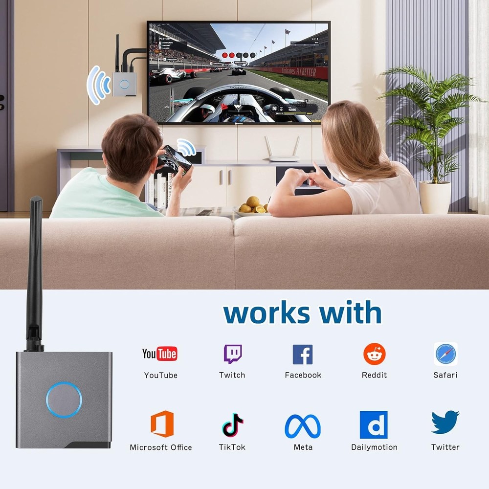 Wireless HDMI Display Dongle Adapter, Transmitter Streaming Media Video/Audio