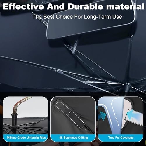 Windshield Sun Shade Umbrella, Portable Foldable, Spring Structure Wind