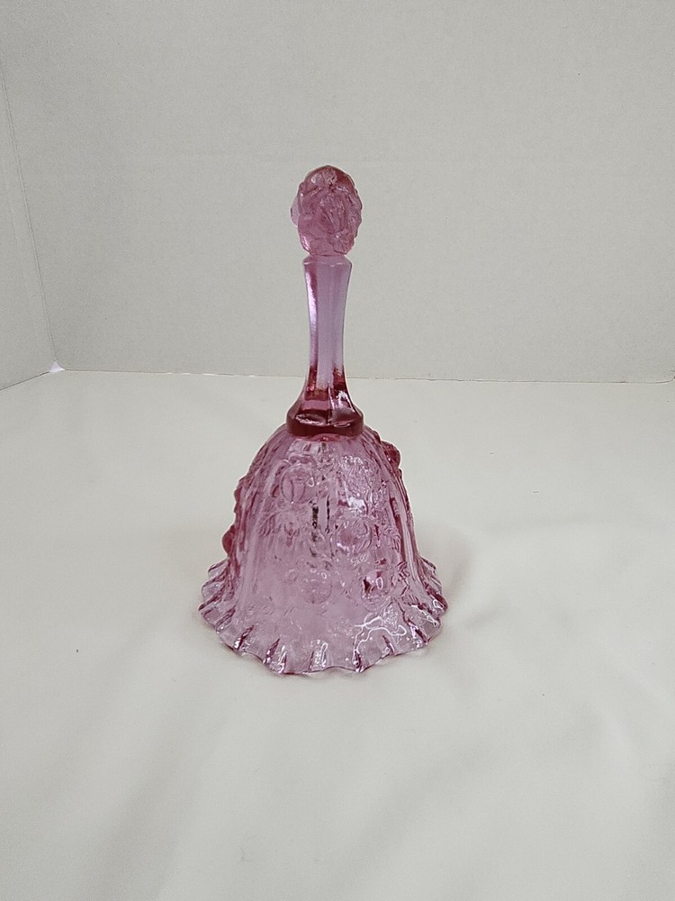 Fenton Bell Pink Cabbage Rose Ruffled Bottom - SIGNED 6.5"