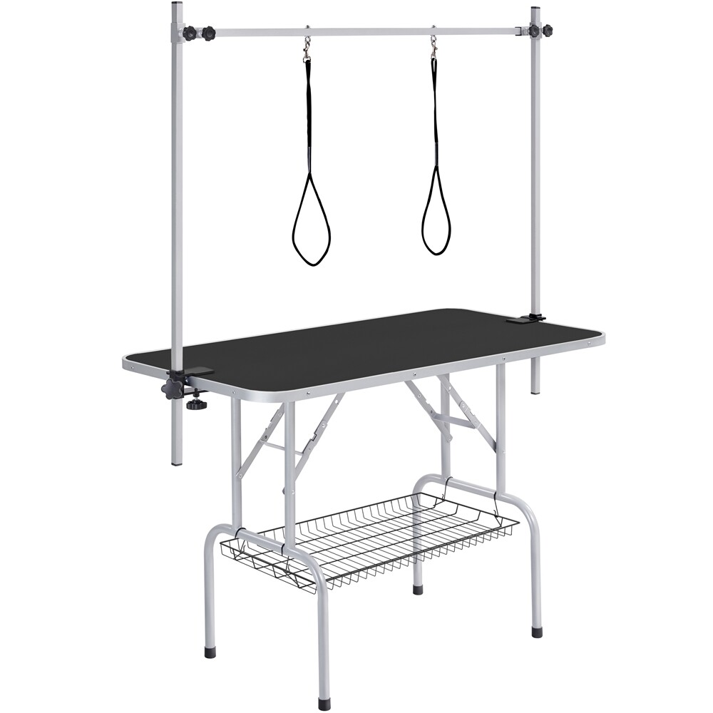 45" Foldable Large Dog Cat Pet Grooming Table W/Arm & Noose & Non-slip Surface