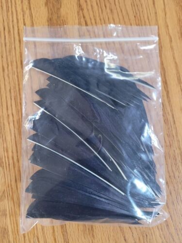 4 inch Feathers Right Wing Parabolic Cut 100 pack Black