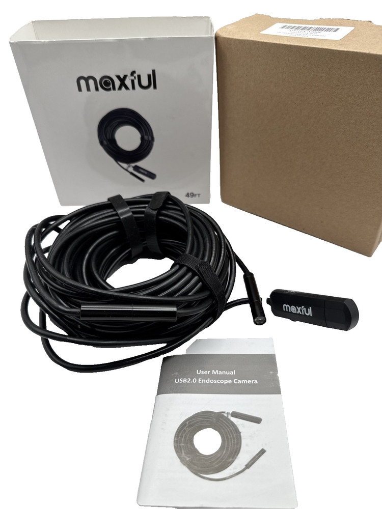 Maxful USB Endoscope Camera 49ft 2MP Waterproof Inspection Camera
