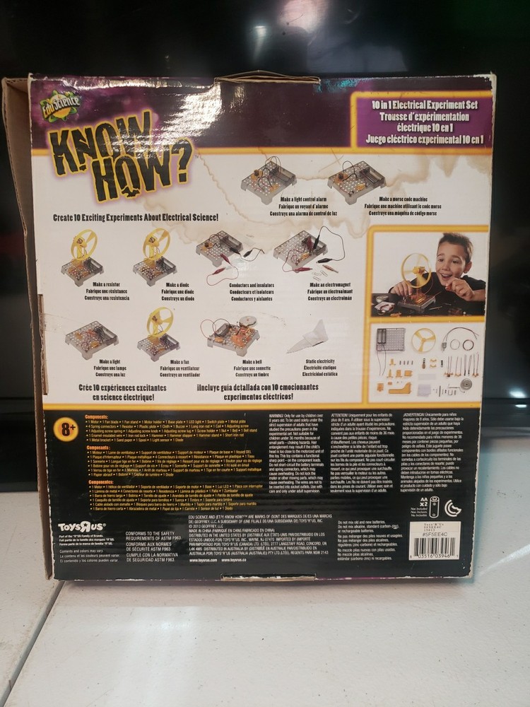 Eduscience Know How 10 in 1 electrical experiment set New Open Box Sealed Inside