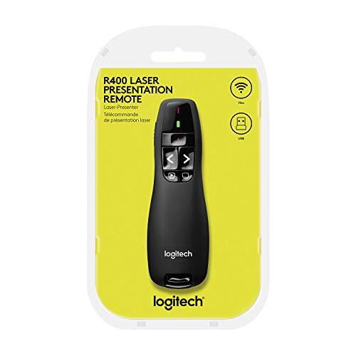 Logitech Wireless Presenter R400 with Red Laser Pointer and USB Receiver